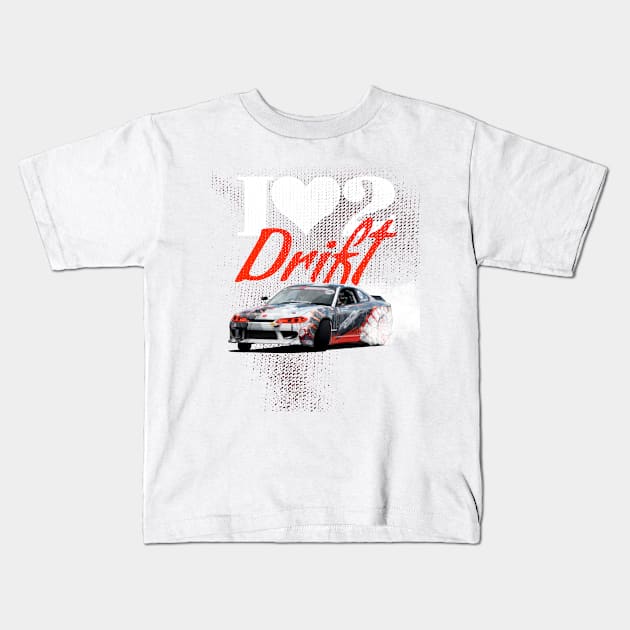 I Love to Drift Drift Car Design Kids T-Shirt by allovervintage